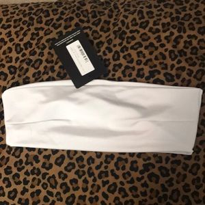 White bandeau bikini top